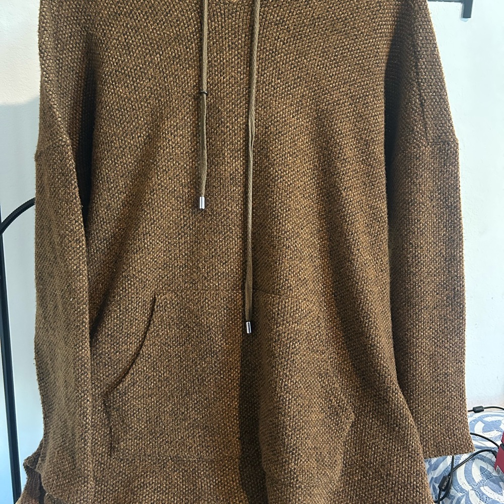 Cyrus Brown Knit Hoodie Sweater